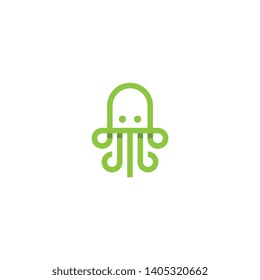 Creative and unique jellyfish with line art style have variant color
