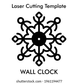 creative and unique Laser cutting wall clock for wall and home decor. vector silhouette wall clock template for mdf and acrylic cutting. Living room decor wall clock cut file.