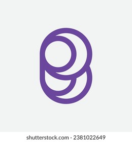 diseño de logotipo de línea circular B de letra creativa y única
