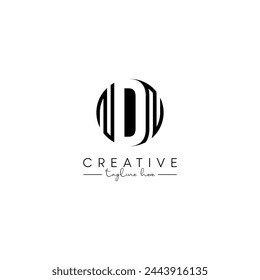Creative unique letter D initial based stylish symbolic logo design.