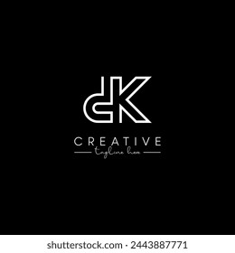 Creative unique letter DK KD initial based stylish business logo design.