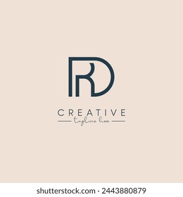Creative unique letter DR RD initial based stylish business logo design.