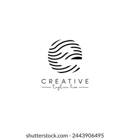 Creative unique letter E initial based stylish wave logo design.