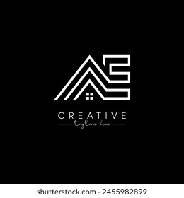 Creative Unique Letter E Real Estate Line Logo Vector.