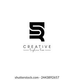 Creative unique letter ER RE initial based stylish artistic logo design.