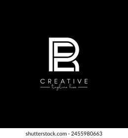 Creative Unique Letter RE ER Initial Based Stylish Line Logo Design Vector.