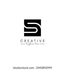 Creative unique letter ES SE initial based stylish artistic logo design.