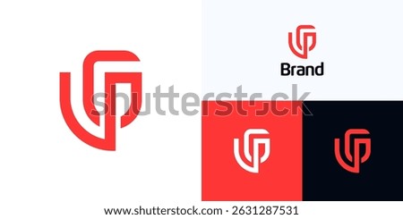 Creative unique letter G and P logo icon design vector illustration element template editable, Symbol initial GP, PG monogram concept with red color for brand identity and business company
