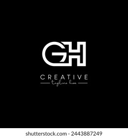 Letra única creativa GH HG inicial basado en el diseño elegante del logotipo de la empresa.