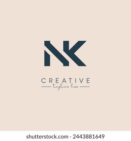Creative unique letter HK KH initial based stylish business logo design.