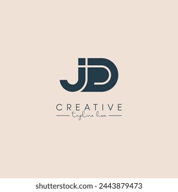 Creative unique letter JD DJ initial based stylish business logo design.