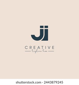 Letra única creativa JI IJ inicial basada en el diseño elegante del logotipo de la empresa.