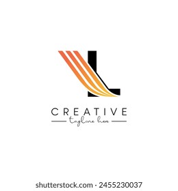 Creative Unique Letter L Swoosh Logo Design, Initial Vector Symbol.
