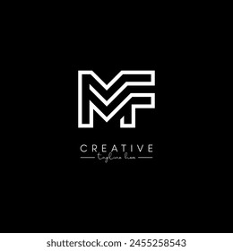 Creative Unique Letter MF FM Initial Based Stylish Line Logo Design.