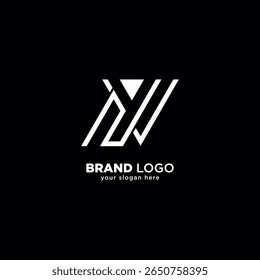 Creative Unique Letter N and Y Monogram Logo with White Background.
