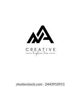 Creative unique letter NA AN initial based stylish monogram logo design.