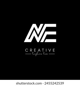 Creative Unique Letter NE EN Initial Based Stylish Line Logo Design Vector Template.