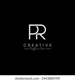 Creative unique letter PR RP initial based stylish business logo design.