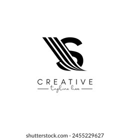 Creativo Único Letra S Swoosh Logo Diseño, Símbolo de Vector Inicial.