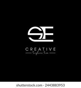 Creative unique letter SE ES initial based stylish business logo design.