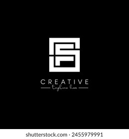 Creative Unique Letter SF FS Initial Based Stylish Line Logo Design Vector.