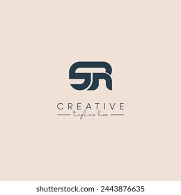 Creative unique letter SR RS initial based stylish business logo design.