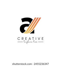 Creative Unique Letter A Swoosh Logo Design, Initial Vector Symbol.