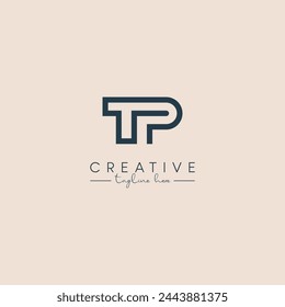 Creative unique letter TP PT initial based stylish business logo design.