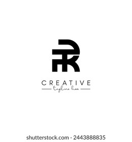 Creative unique letter TR RT initial based stylish artistic logo design.
