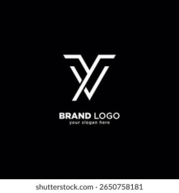 Creative Unique Letter V and Y Monogram Logo with White Background.