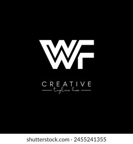 Creative Unique Letter WF FW Initial Based Stylish Line Logo Design Vector Template.