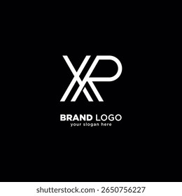 Letra única criativa X e R logotipo do monograma com fundo branco.