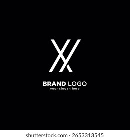 Logotipo único criativo da letra X e Y do monograma com fundo branco.