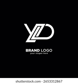 Letra única criativa Y e D logotipo do monograma com fundo branco.