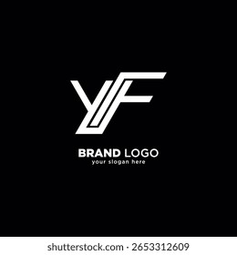 Letra única criativa Y e F logotipo do monograma com fundo branco.