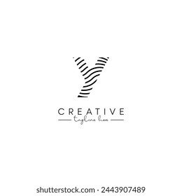 Creative unique letter Y initial based stylish wave logo design.