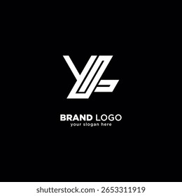 Letra única criativa Y e L Monograma logotipo com fundo branco.