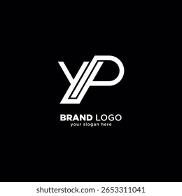 Letra única criativa Y e logotipo de monograma P com fundo branco.