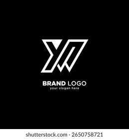 Creative Unique Letter Y and W Monogram Logo with White Background.
