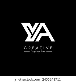 Creative Unique Letter YA AY Initial Based Stylish Line Logo Design Vector Template.