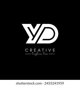 Creative Unique Letter YD DY Initial Based Stylish Line Logo Design Vector Template.