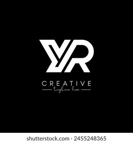 Creative Unique Letter YR RY Initial Based Stylish Line Logo Design Vector Template.