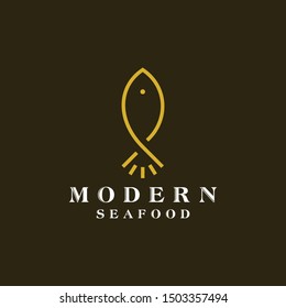 Creative and unique line logo design that represent the fish - EPS10 - Vector.