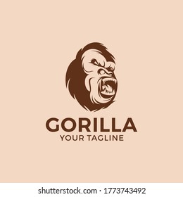 Creative and Unique logo design mascot of Gorilla.