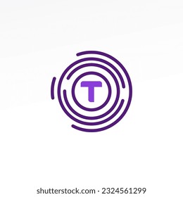 Creative unique Logotype T identity abstract vector icon