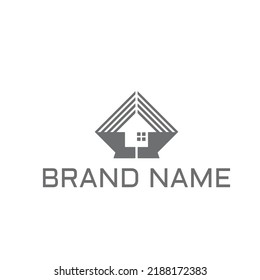 Creative unique modern abstract luxury minimal concept home House Real Estate Icon vector logo Design template