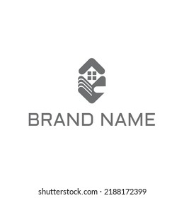 Creative unique modern abstract luxury minimal concept home House Real Estate Icon vector logo Design template