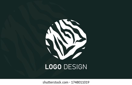 creative unique modern circle logo with zebra pattern 