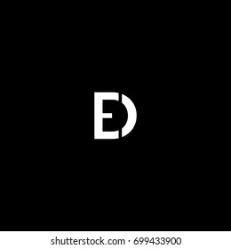 Creative unique modern connected artistic black and white color ED DE E D initial based letter icon logo.