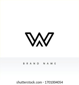 Creative unique modern connected stylish W initial based letter icon logo.